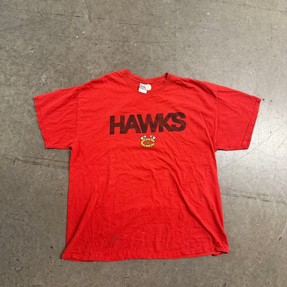 Gildan Chicago Blackhawks Hawks T-Shirt Mens XL Red NHL Hockey Short Sleeve Tee
